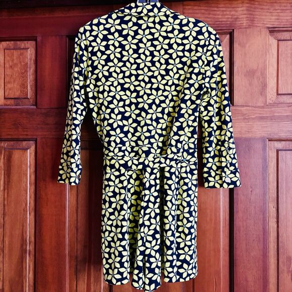 Diane Von Furstenberg Blue Yellow Floral Romper Women's Size 4 US Cotton Silk - Picture 4 of 12